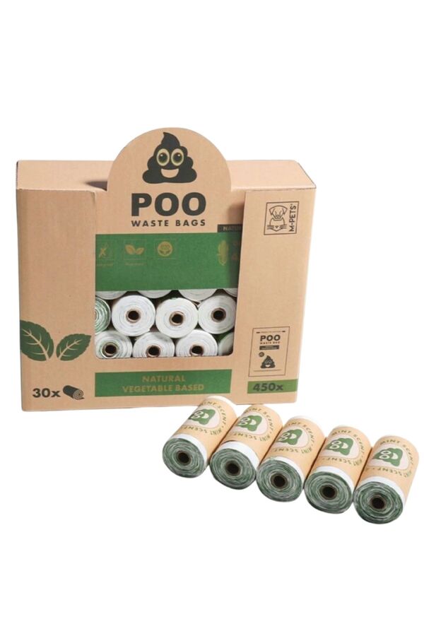 M-Pets Mint Scented Plant-Based Waste Bags 15 Count