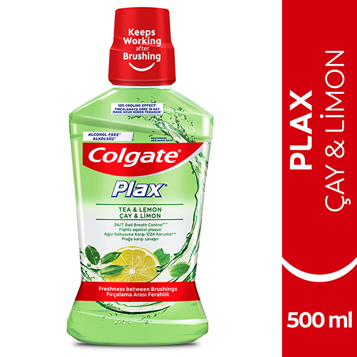 Colgate Plax Tea & Lemon Mouthwash Alcohol Free 500ml | Fluoride Protection