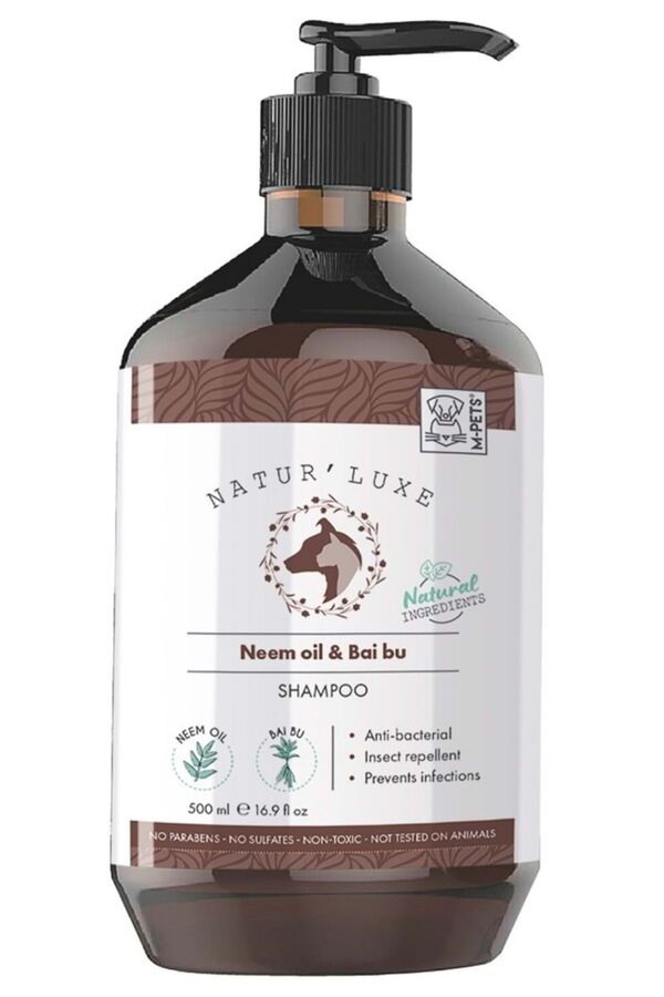 M-Pets Naturluxe Neem Oil & Bai Bu Dog Shampoo 500ml
