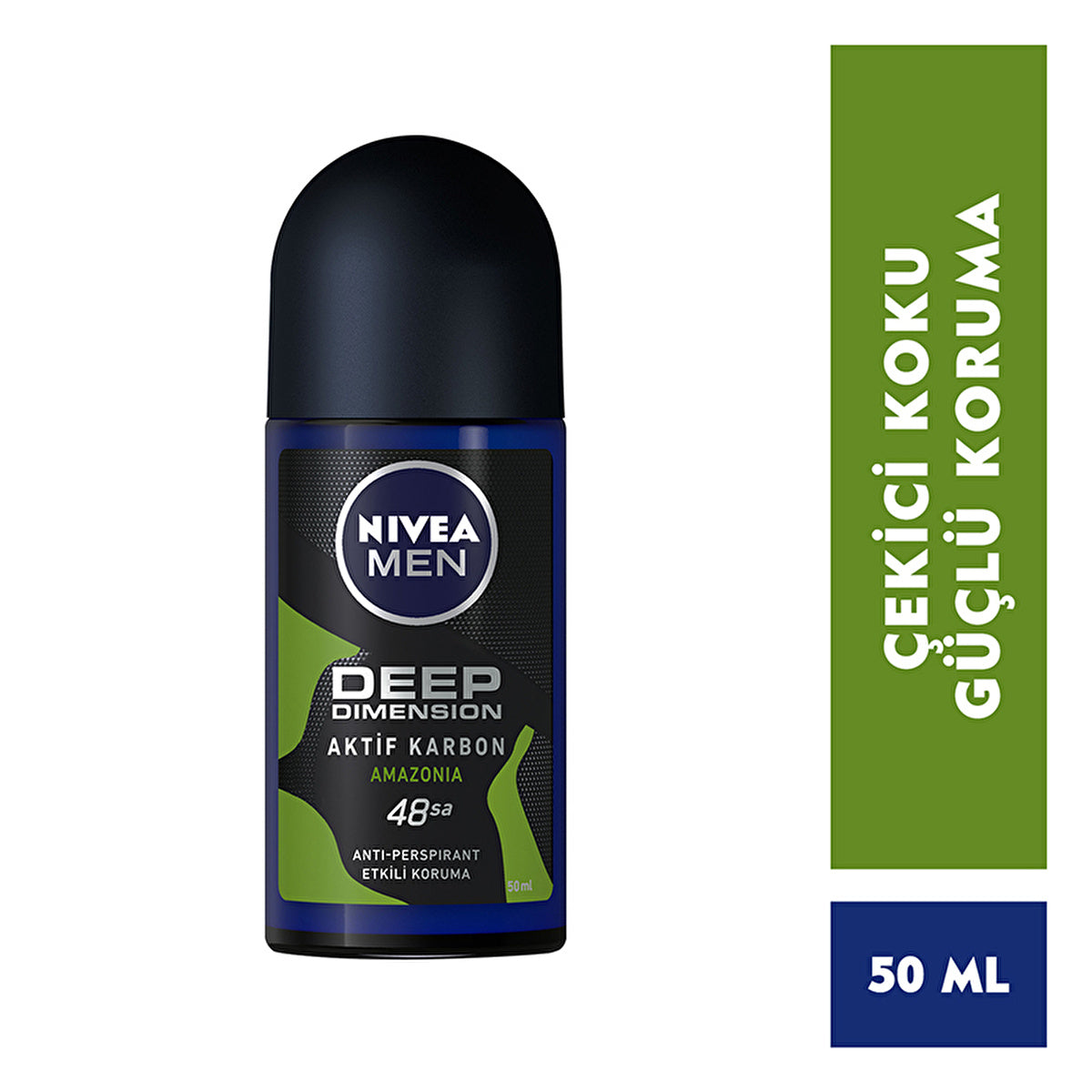 Nivea Men Deep Dimension Amazonia Deodorant - 50ml Roll-On | Long-Lasting