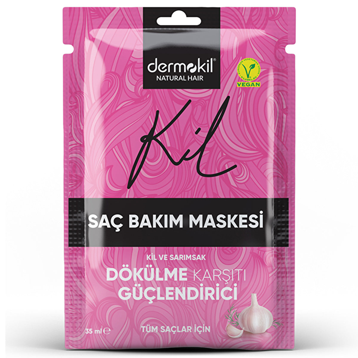 Dermokil Garlic & Clay Hair Care Mask 35ml - Strengthens Hair - Image #1