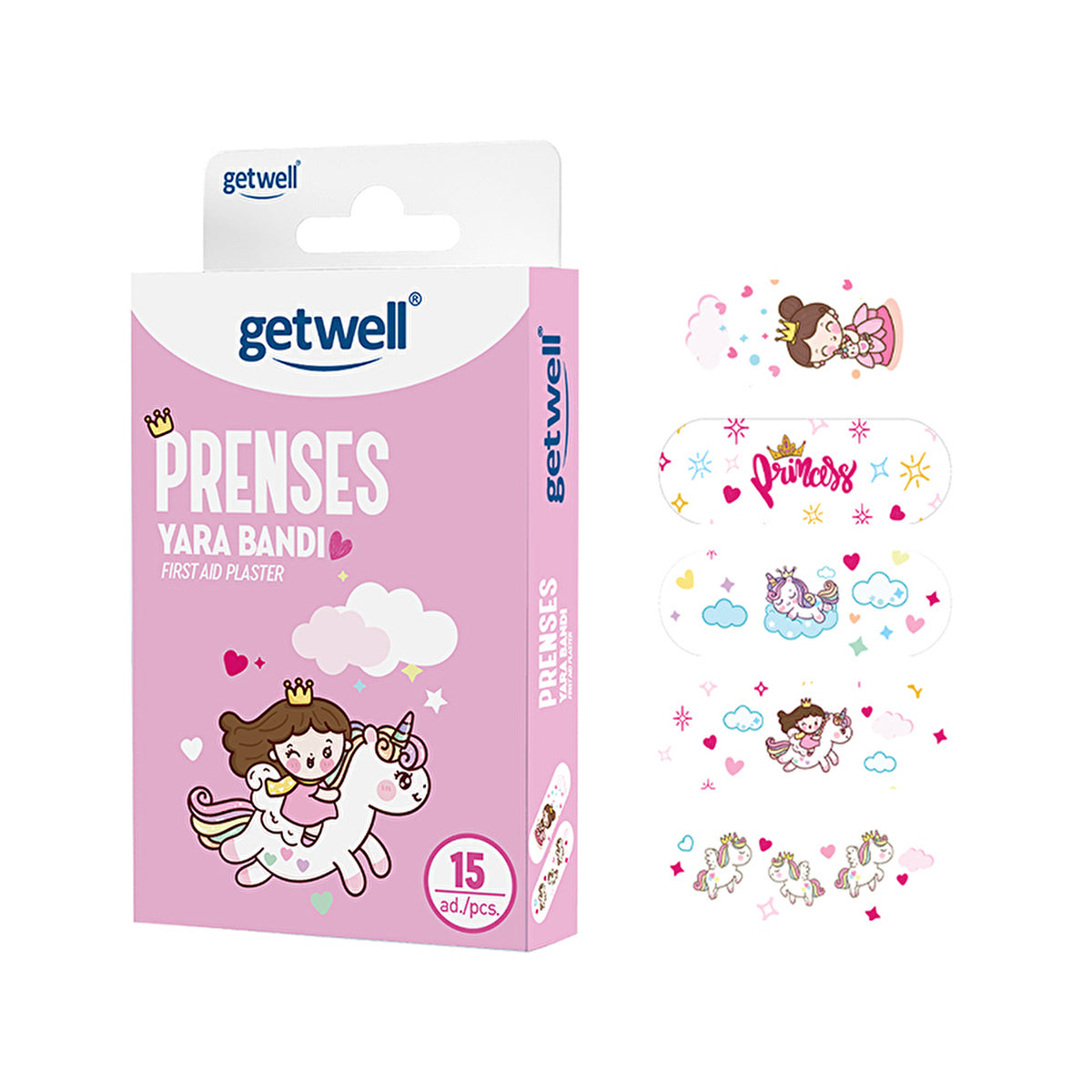 Getwell Kids Band Aid 15-Pack - Waterproof and Breathable