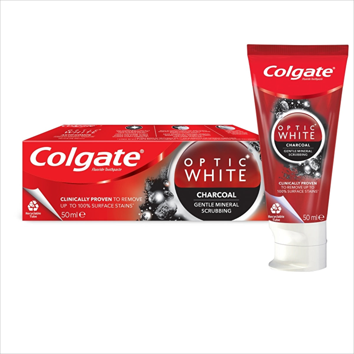 Colgate Optic White Activated Charcoal Toothpaste 1.7oz - Safe for Enamel - Image #3