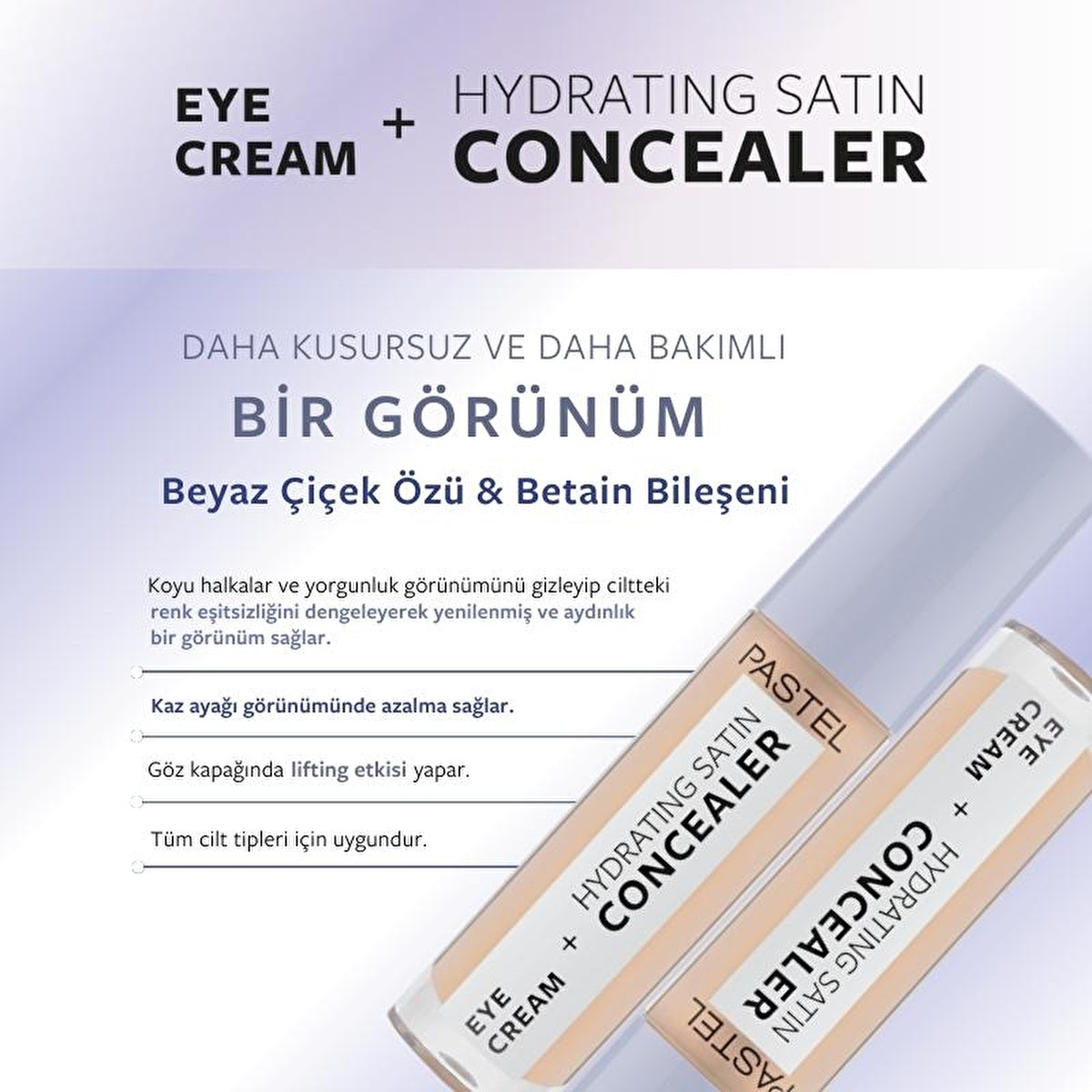 Pastel Eye Cream & Hydrating Satin Concealer 61 Vanilla | All Skin Types