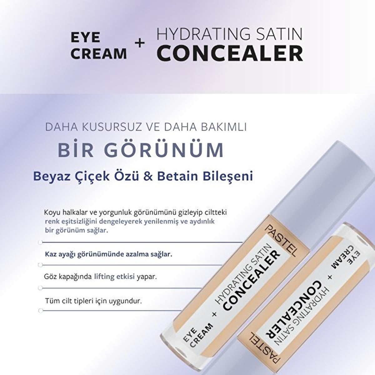 Pastel Eye Cream + Hydrating Satin Concealer 64 Medium Light