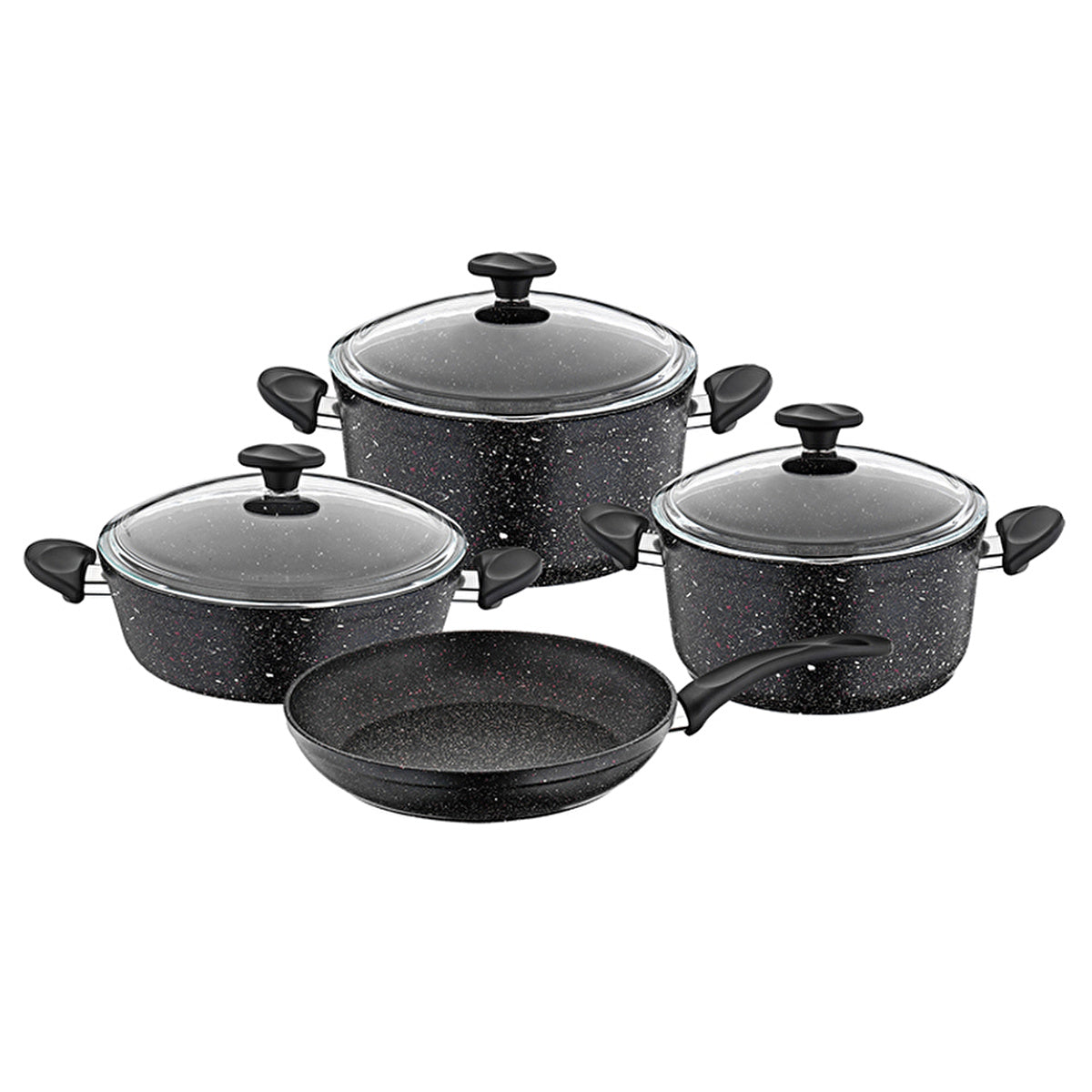 Papilla Black Speckled Cookware Set 7-Piece - Non-stick | Aluminum