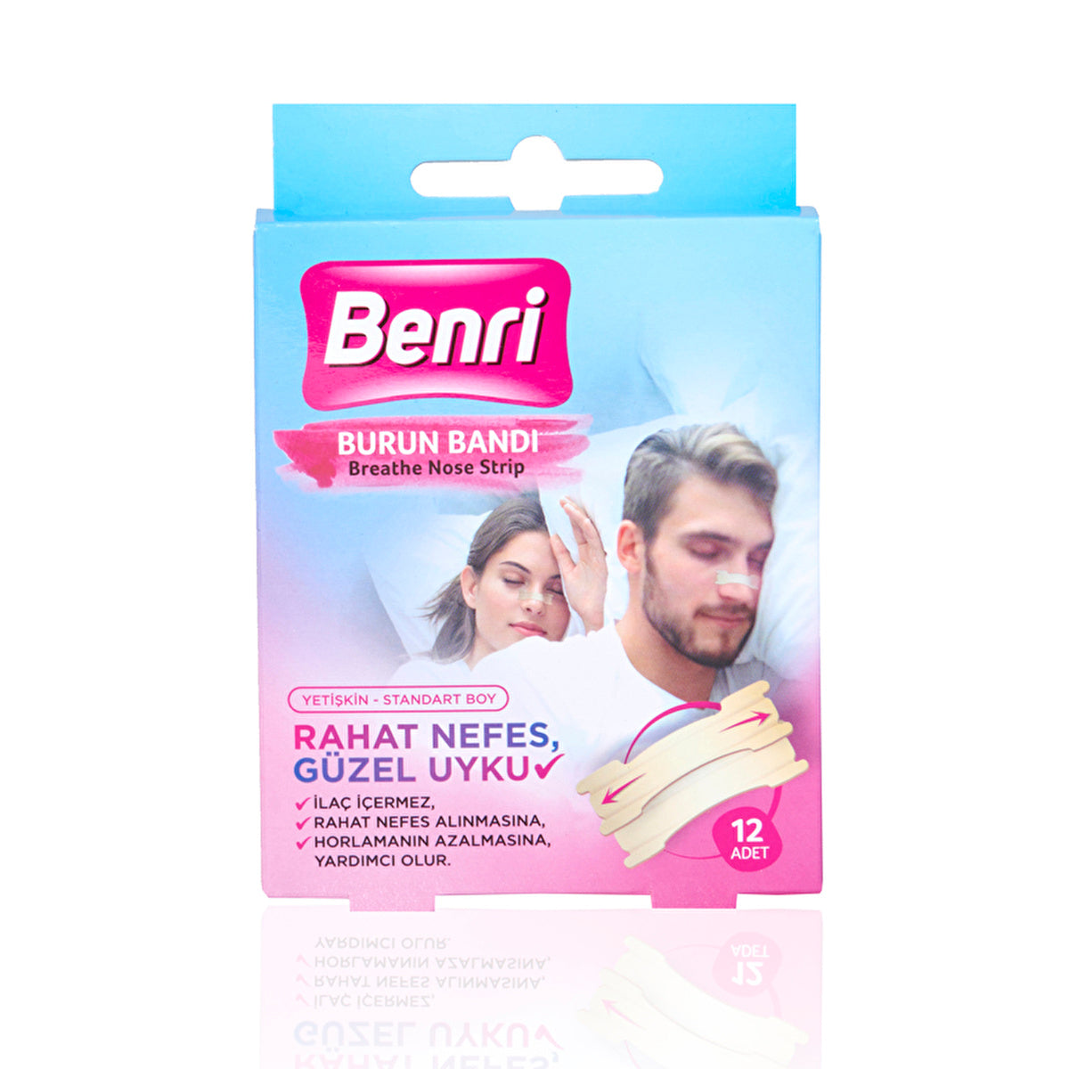 Benri Breath Easy Nasal Strips - 12 Count | Breath Enhancement