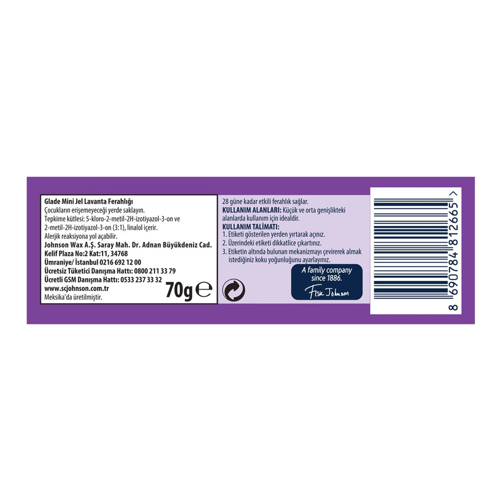 Glade Lavender Mini Gel Air Freshener for Small Spaces 70g