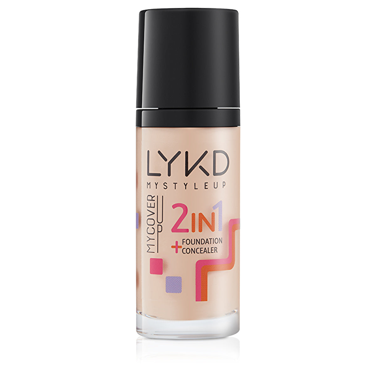 LYKD 2 in 1 Foundation 136 Warm Sand - High Coverage | All Skin Types