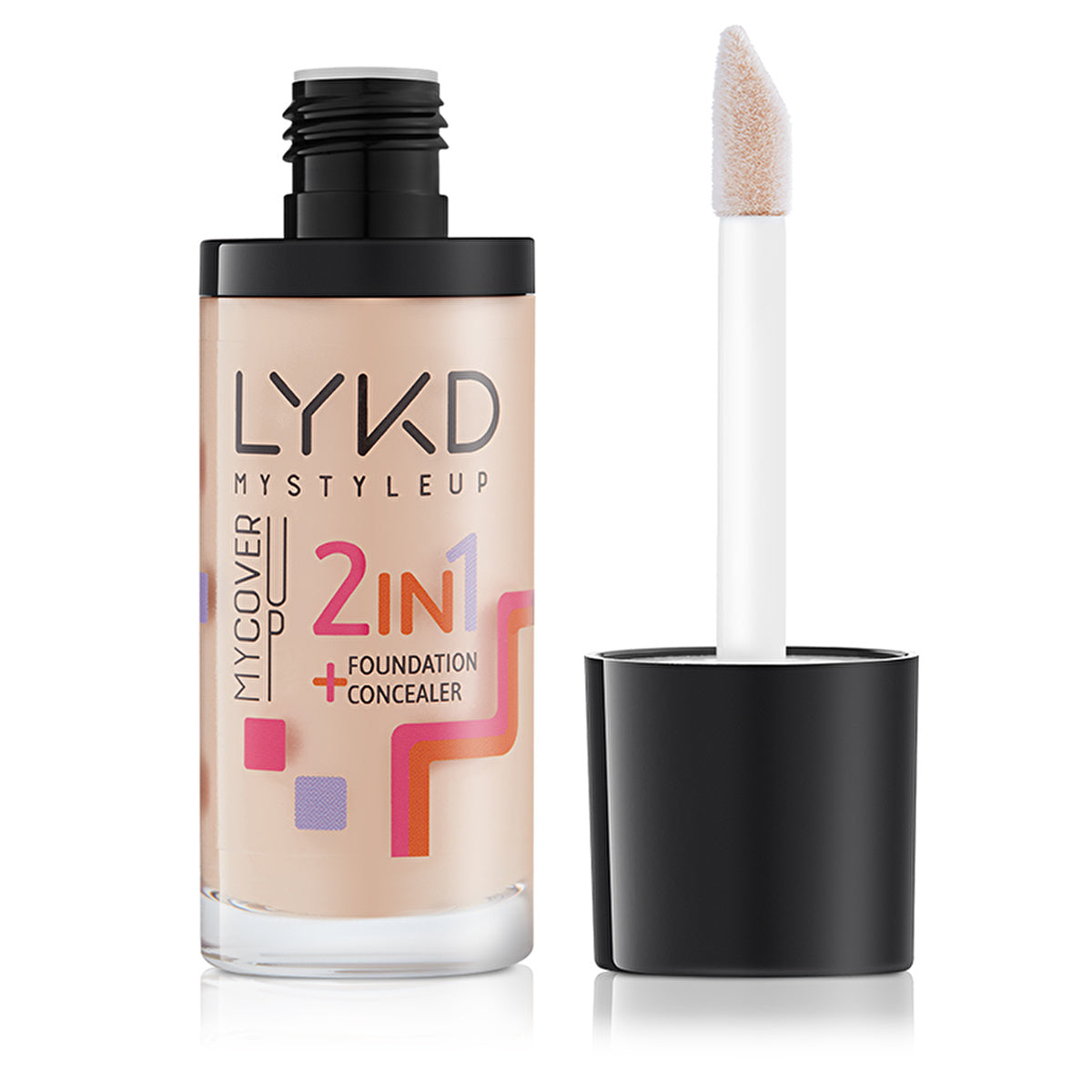 LYKD 2 in 1 Foundation 136 Warm Sand - High Coverage | All Skin Types