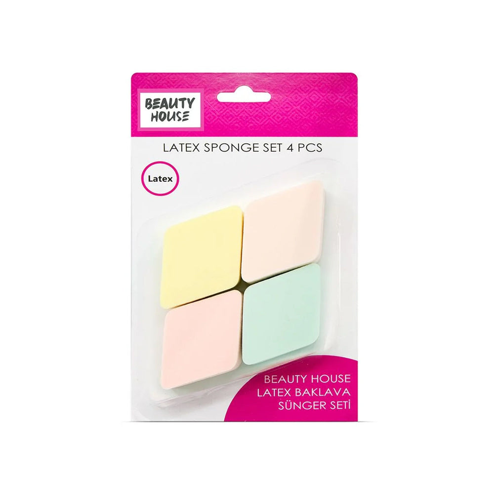 Beauty House Latex Diamond Makeup Sponges for Smooth Finish 4 Count