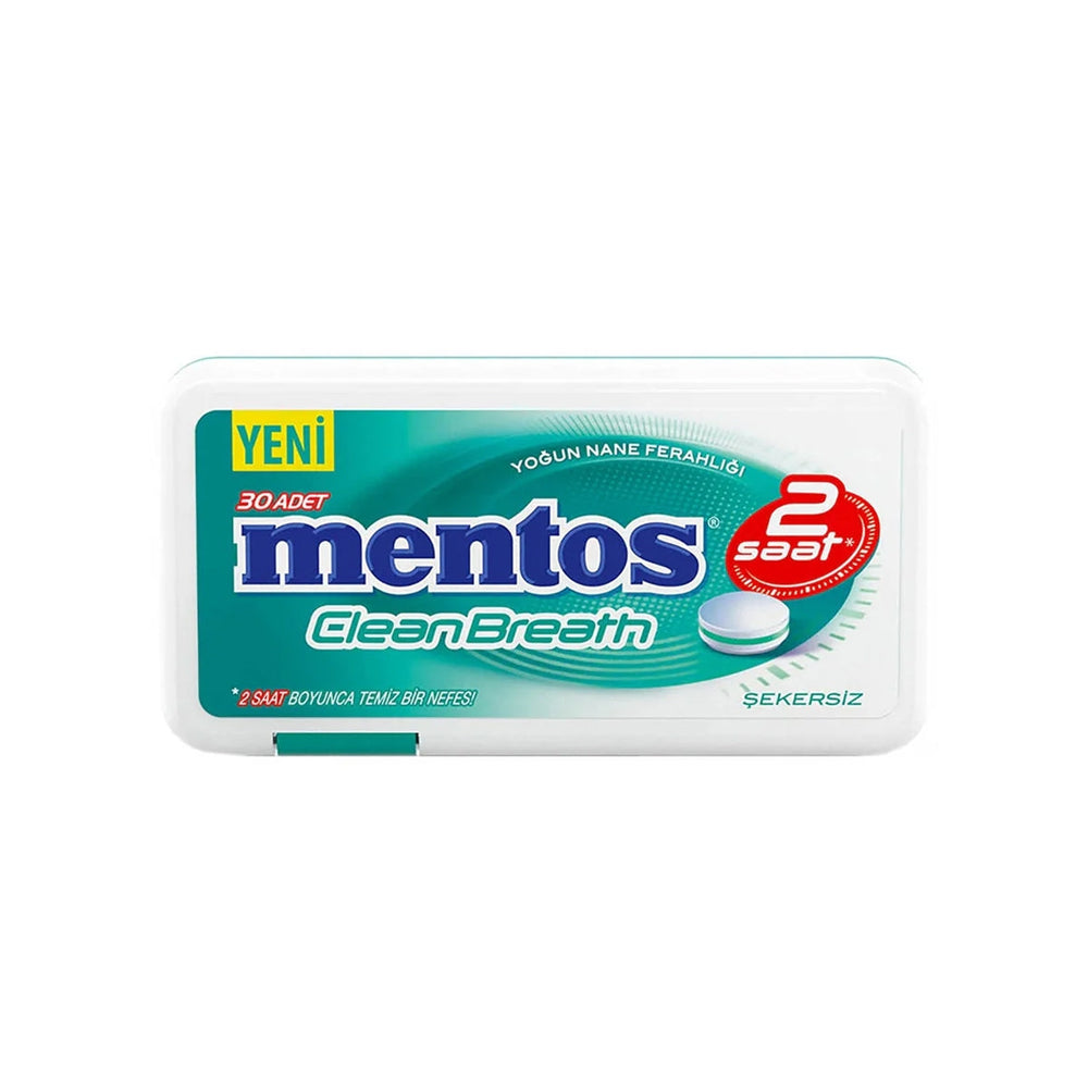 Mentos Clean Breath Peppermint Sugarfree Hard Mints 21g