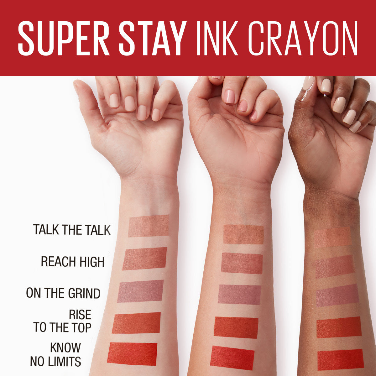 Maybelline Super Stay Ink Crayon Matte Lipstick 100 Reach High | Long-Lasting