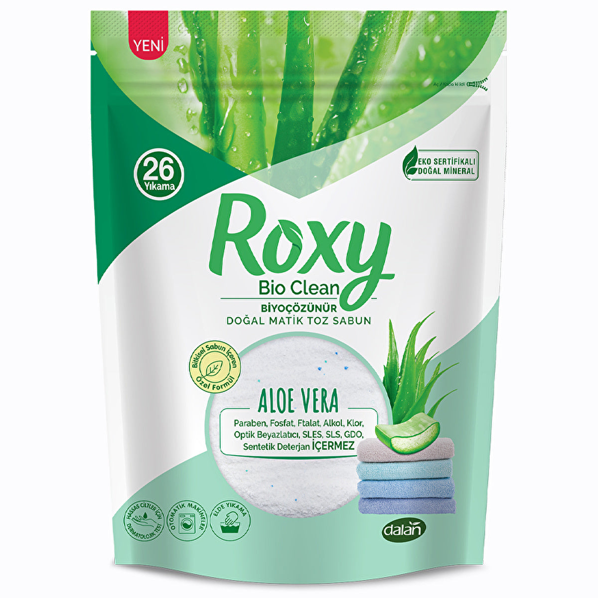 Dalan Roxy Aloe Vera Bio Clean Laundry Powder 800g - Natural Formula