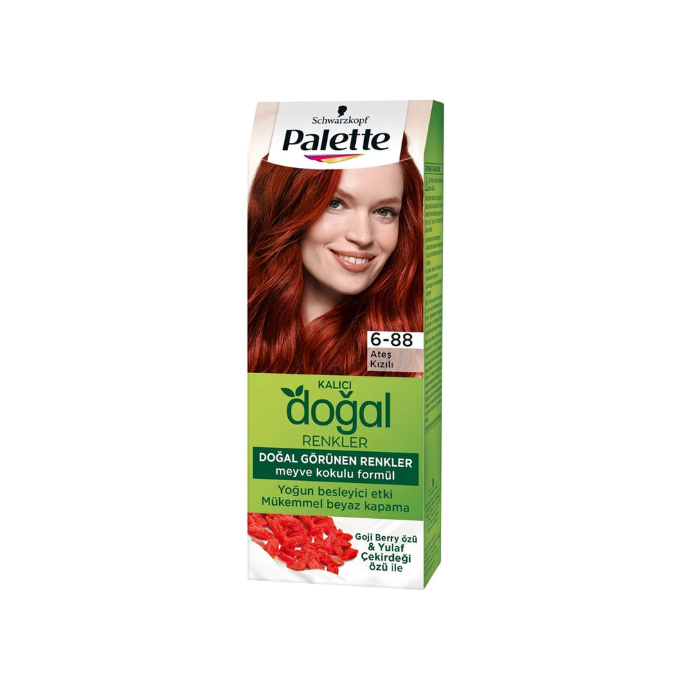 Palette Natural Colors Hair Dye 6-88 Fiery Red Permanent Color