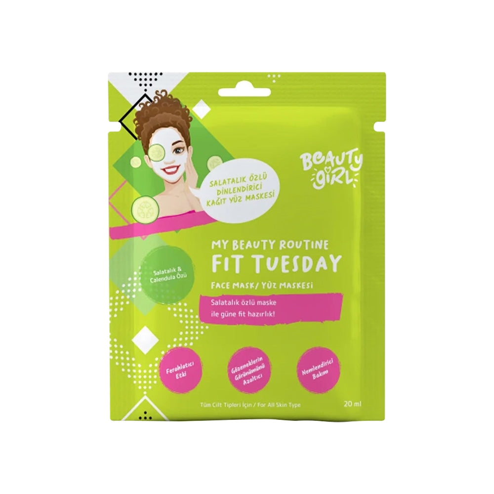 Beauty Girl Cucumber Sheet Mask for Refreshing Hydration 20ml