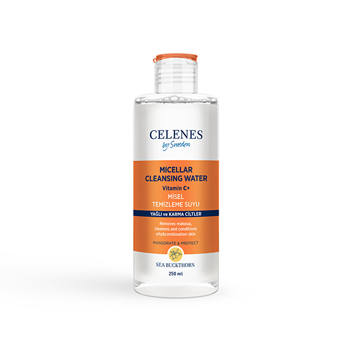 Celenes Sea Buckthorn Micellar Cleansing Water 8.45oz - For Oily Skin | Gentle Formula