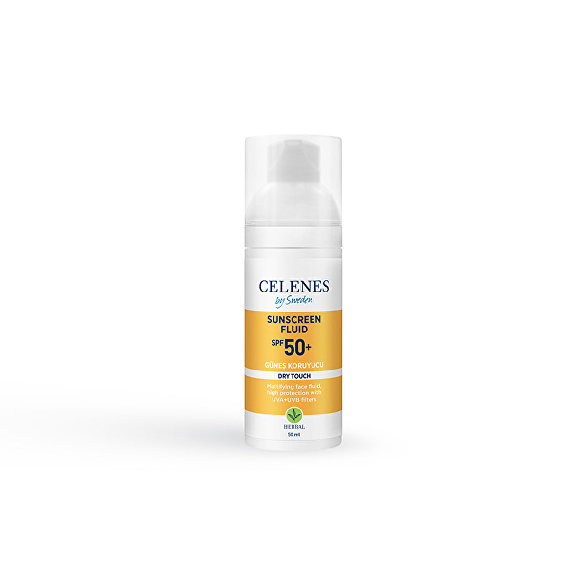 Celenes Herbal Dry Touch Sunscreen Fluid SPF 50 - 50 ml | High Protection