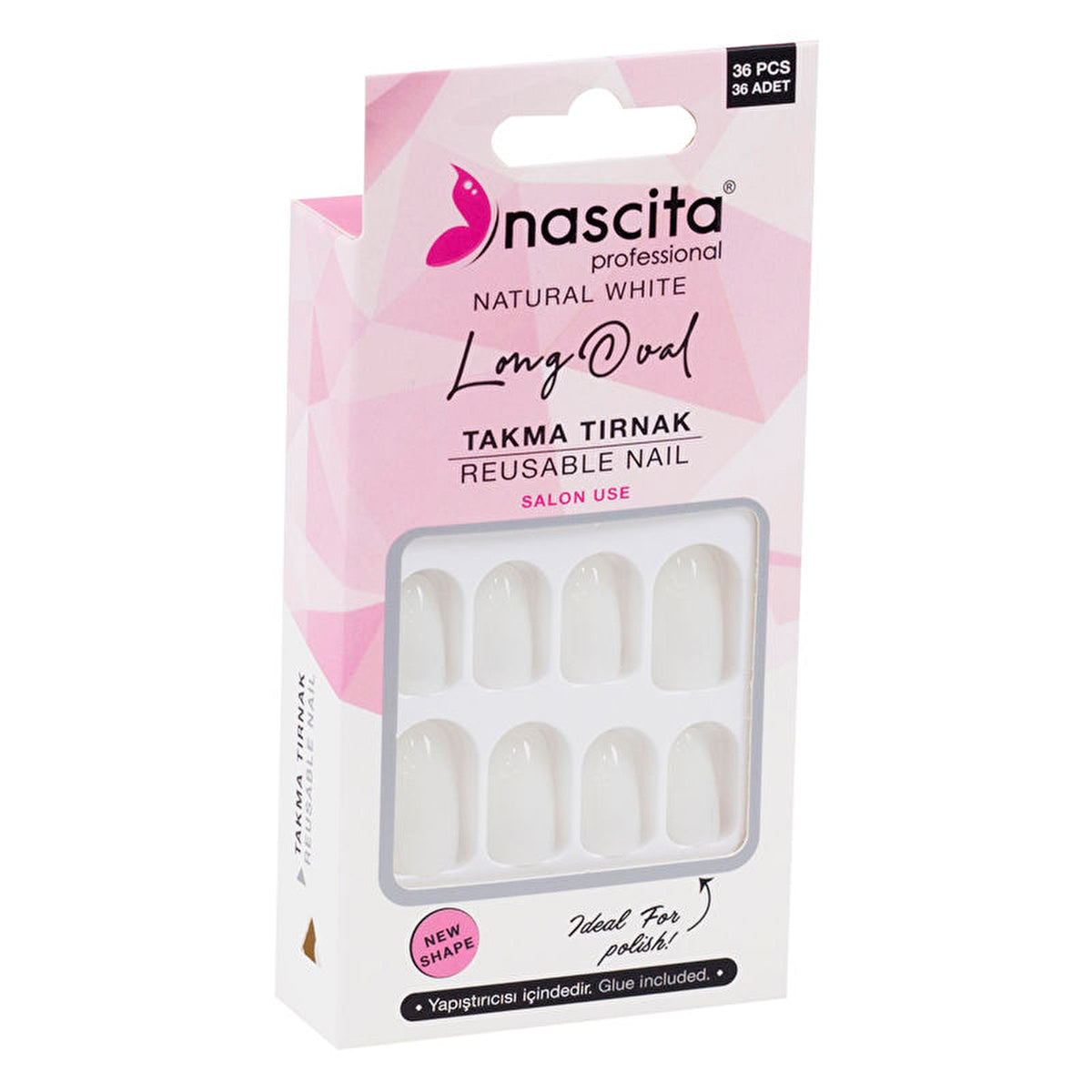 Nascita Almond Fake Nails 36 Pack - Natural Look | Easy Application