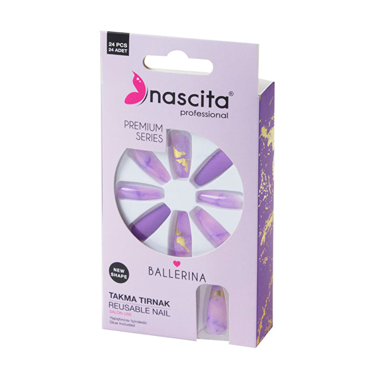 Nascita 24 Color Ballerina Nail Tips 189 - Easy Application - Image #1