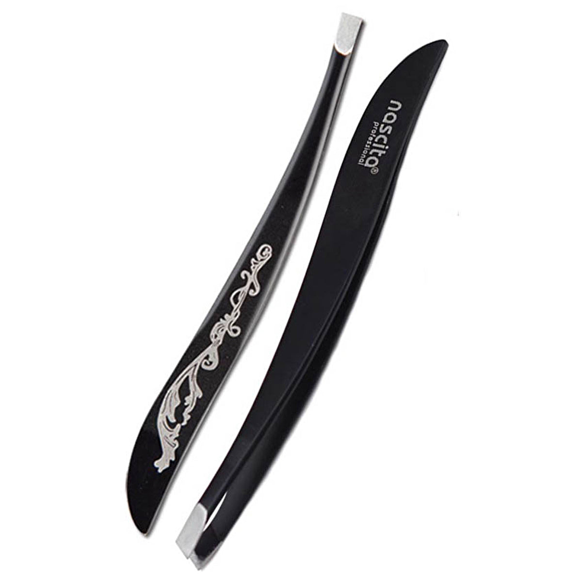 Nascita Stainless Steel Black Tweezers - Ergonomic Design | Precision Grip - Image #1