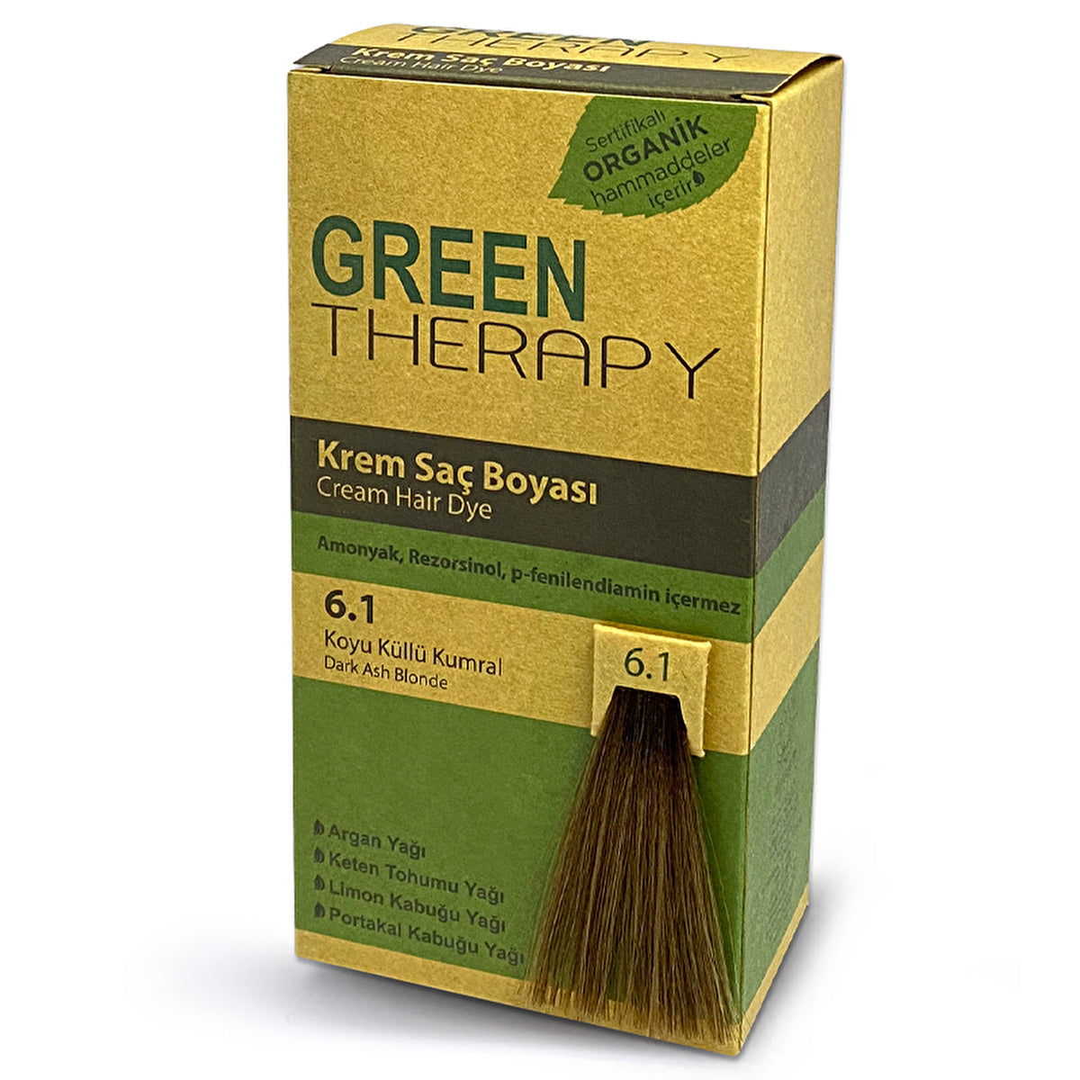Green Therapy Cream Hair Color 6.1 Dark Ashy Blonde | Ammonia-Free