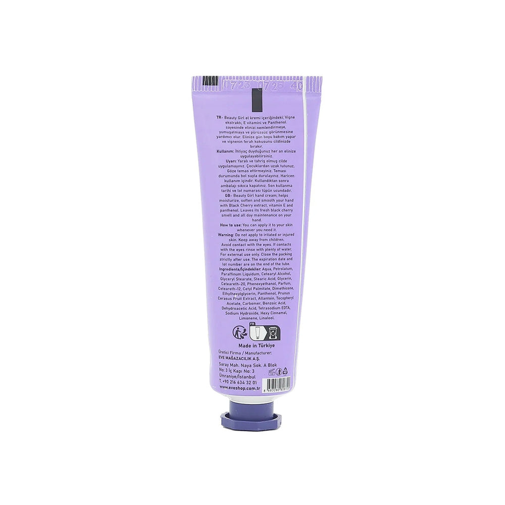 Beauty Girl Black Cherry Hand Cream Hydrating Formula 30 ml