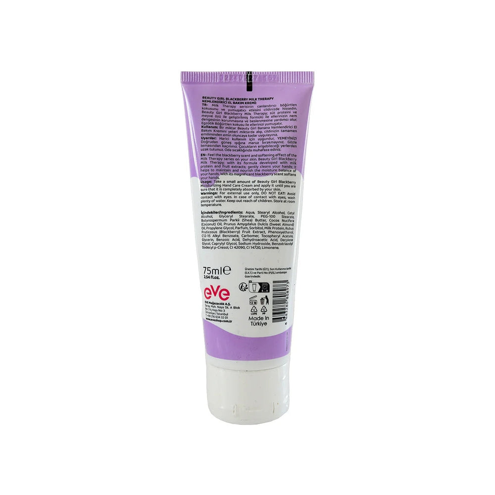 Beauty Girl Blueberry Milk Therapy Hand Cream for Soft Skin 75 ml