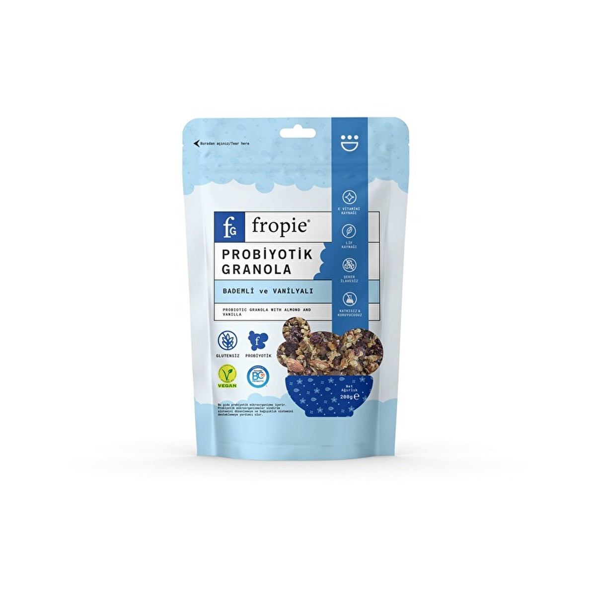 Probiotic Almond Vanilla Granola 7oz - Gluten Free & Vegan | Fropie