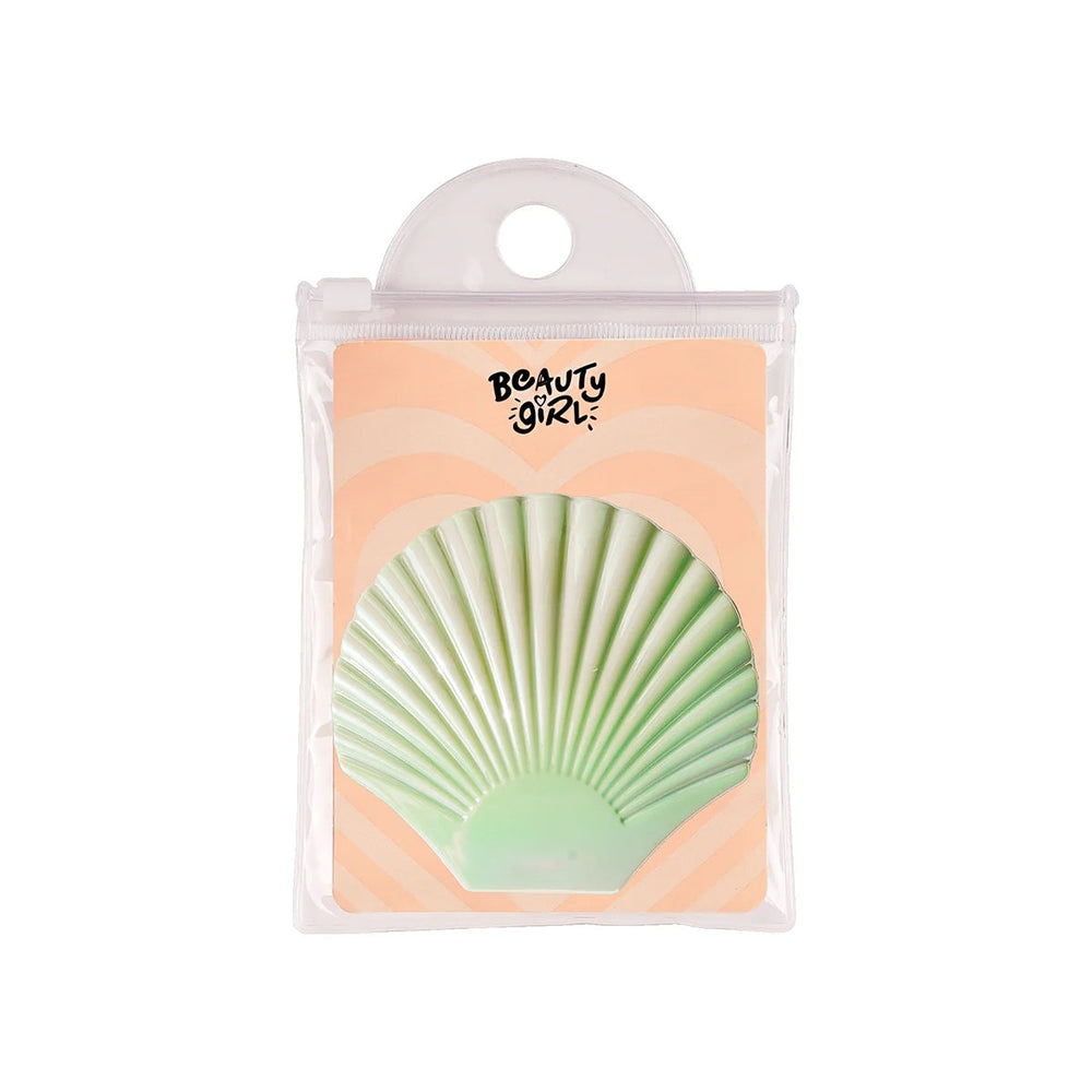 Beauty Girl Oyster Compact Mirror Portable Dual-Sided White