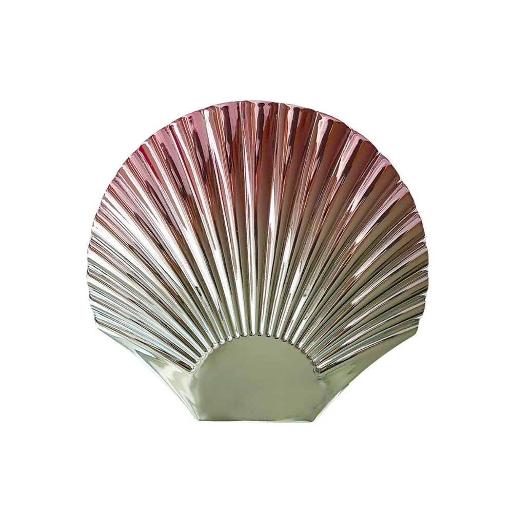 Beauty Girl Pink Oyster Shell Pocket Mirror with Dual Magnification
