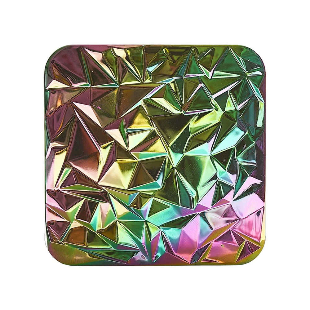 Beauty Girl Square Pocket Mirror Stylish Purple Pattern