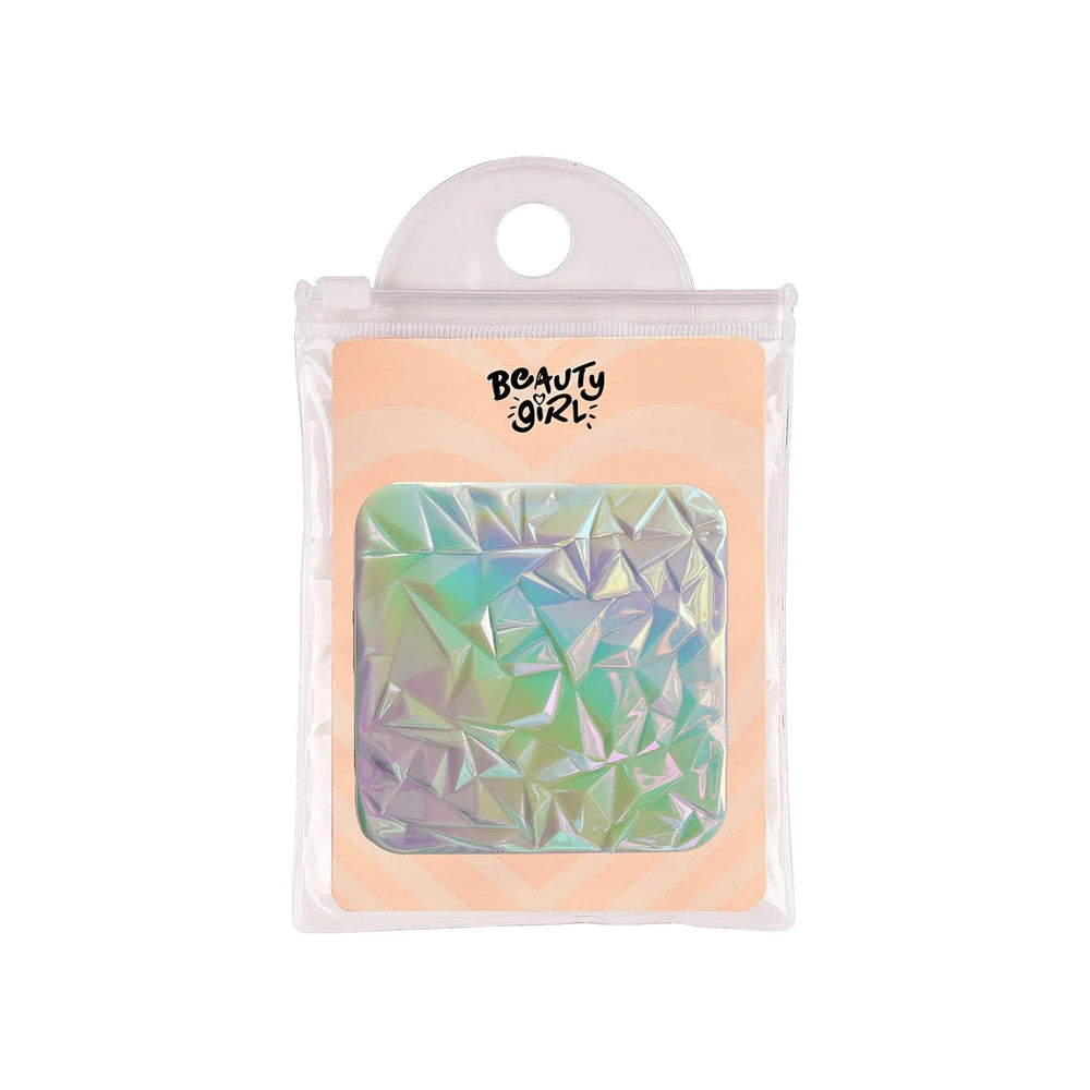 Beauty Girl Square Pocket Mirror Compact Blue 1 Count