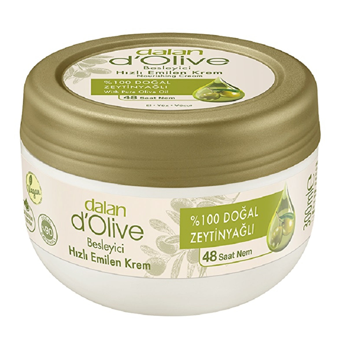 Dalan D'Olive Nourishing Fast Absorbing Cream 300ml - Moisturizing Formula | Skincare - Image #1