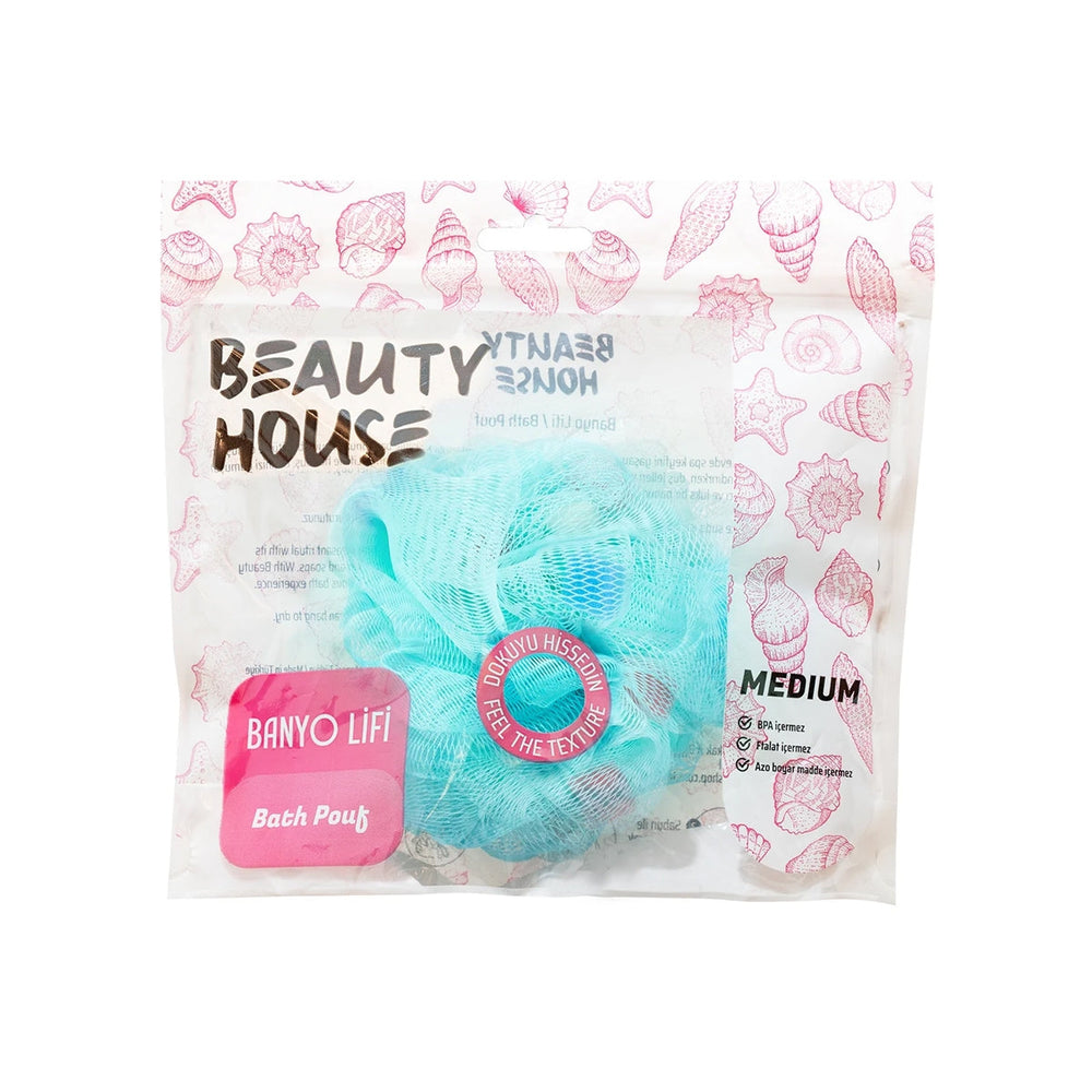 Beauty House Sponge Bath Loofah Gentle Exfoliating Turquoise Medium