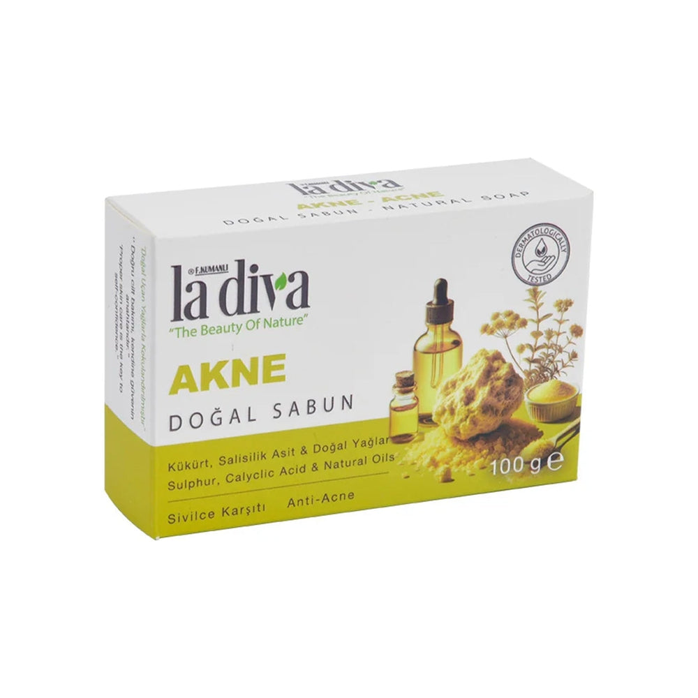 La Diva Acne Control Cleansing Bar with Sulfur & Salicylic Acid 100g