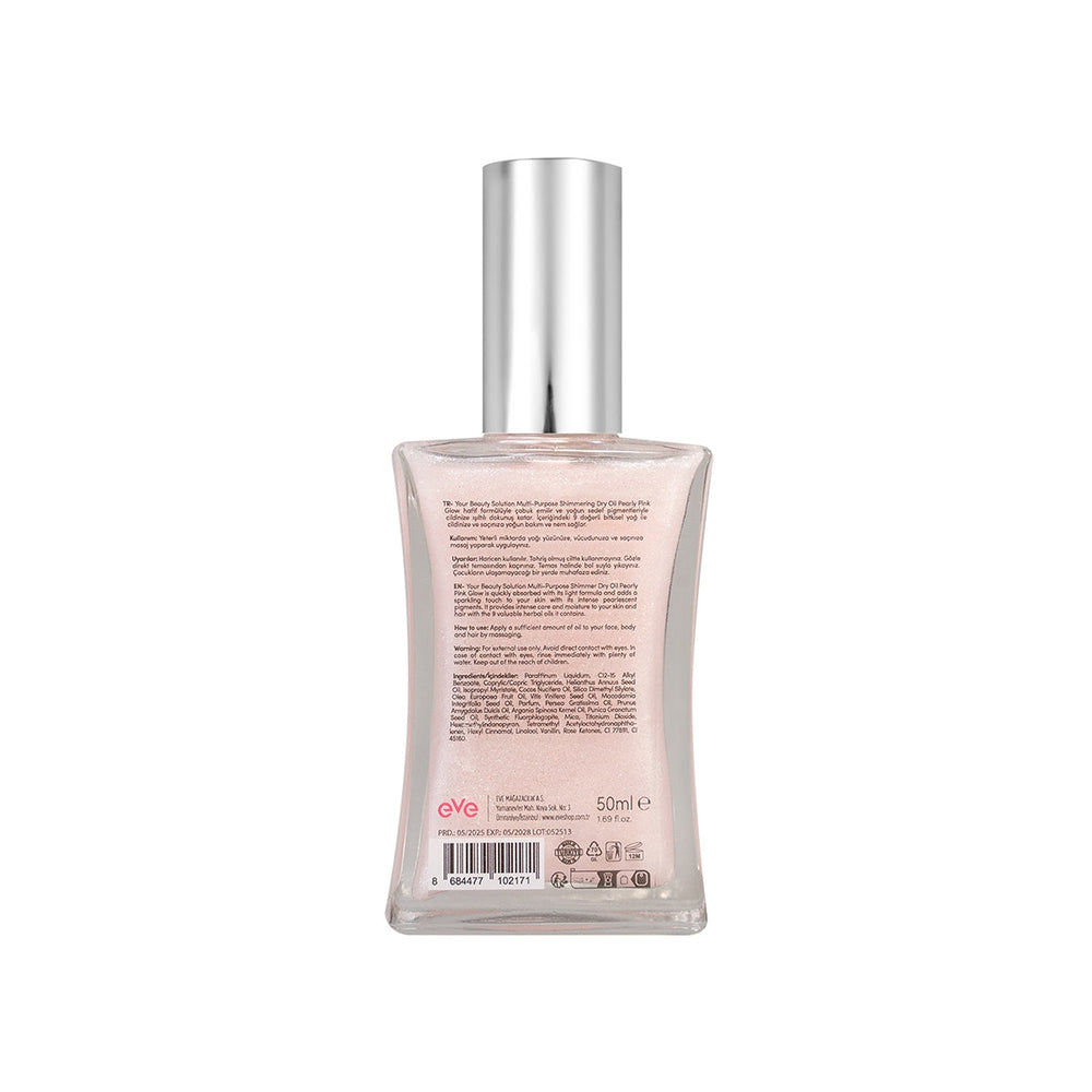 Your Beauty Solution Pink Shimmer Dry Oil with Natural Glow, 50ml