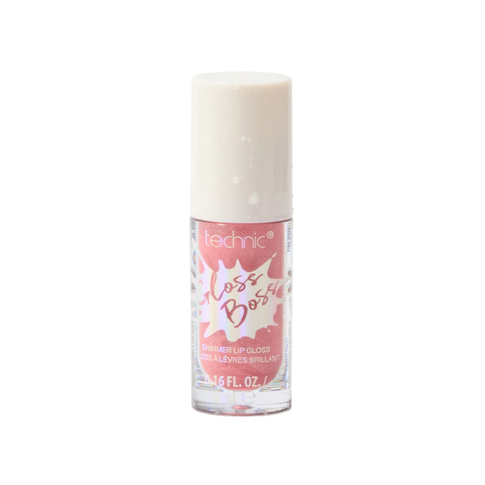 Technic Gloss Boss Lip Gloss Pink Sparkle - Non-Sticky Shimmer Lip Shine