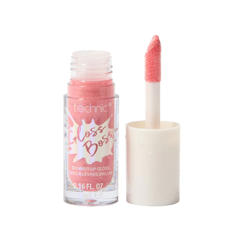 Technic Gloss Boss Lip Gloss Pink Sparkle - Non-Sticky Shimmer Lip Shine