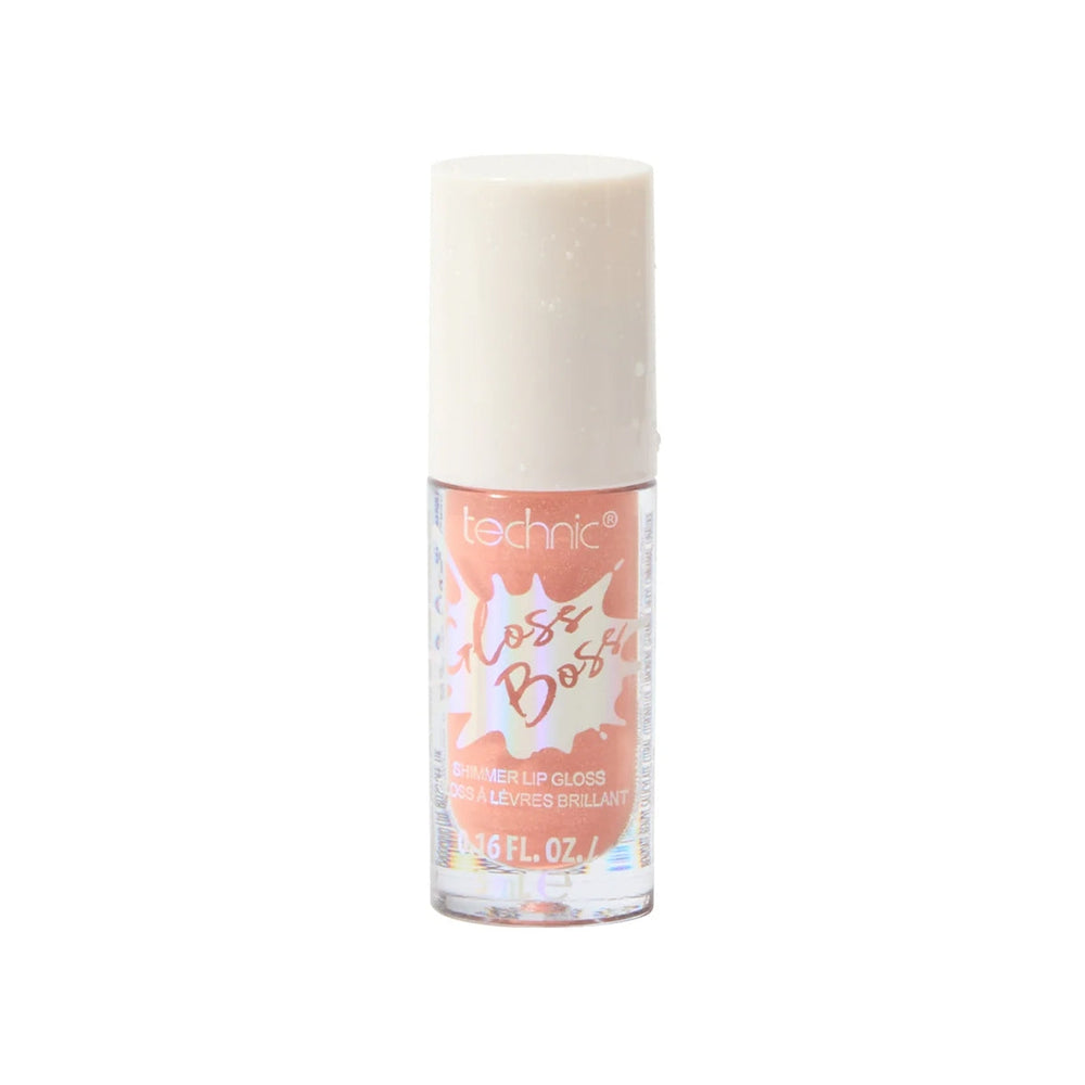Technic Gloss Boss Lip Gloss Peach Sparkle High Shine 6ml