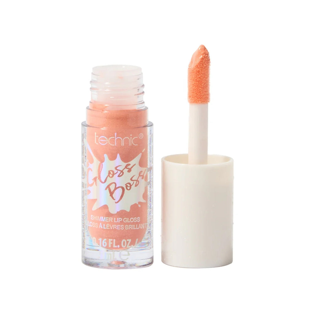 Technic Gloss Boss Lip Gloss Peach Sparkle High Shine 6ml