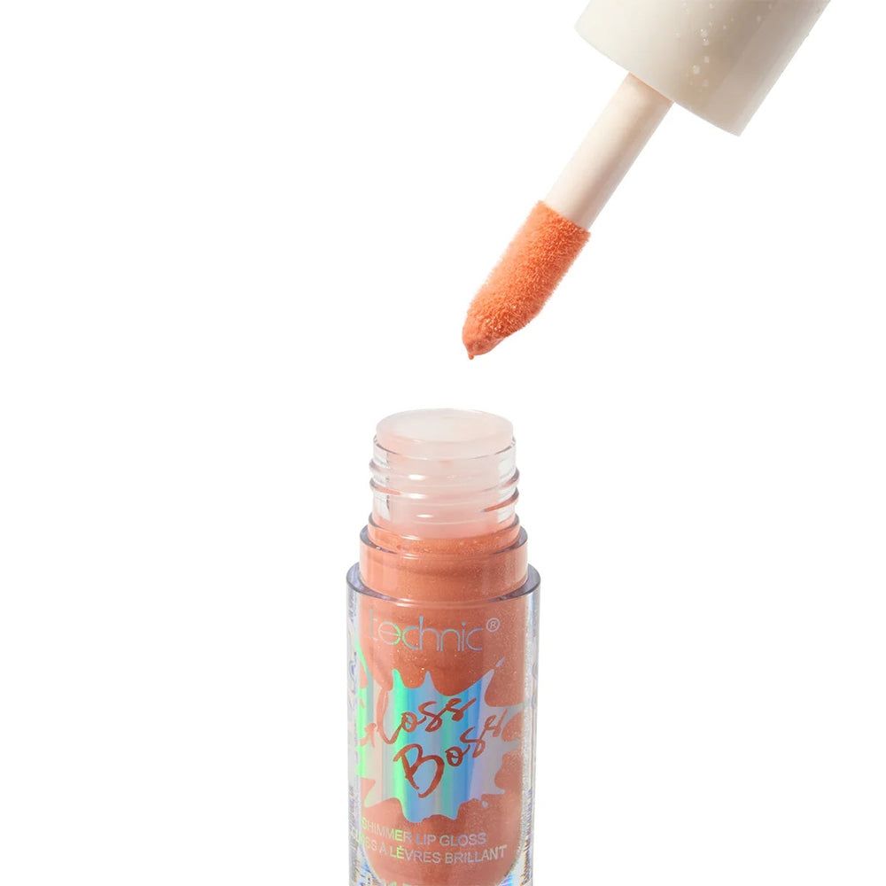 Technic Gloss Boss Lip Gloss Peach Sparkle High Shine 6ml