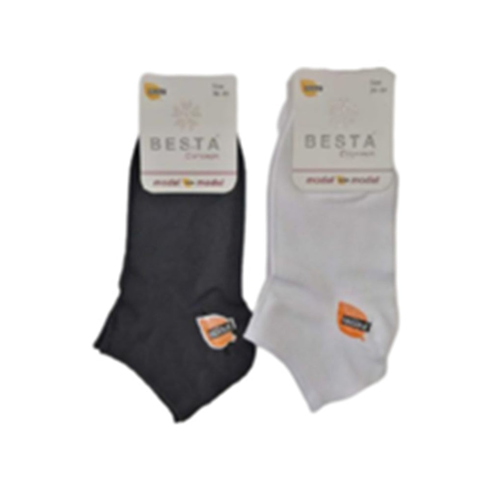 Besta Women's Modal Low Cut Ankle Socks Assorted Colors 3-Pack