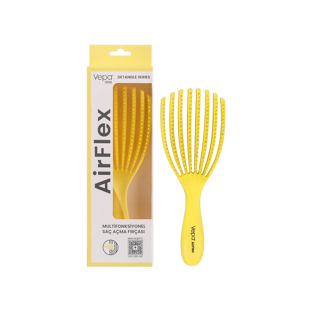 Vepa Airflex Hair Brush Yellow for Gentle Detangling 1 pc