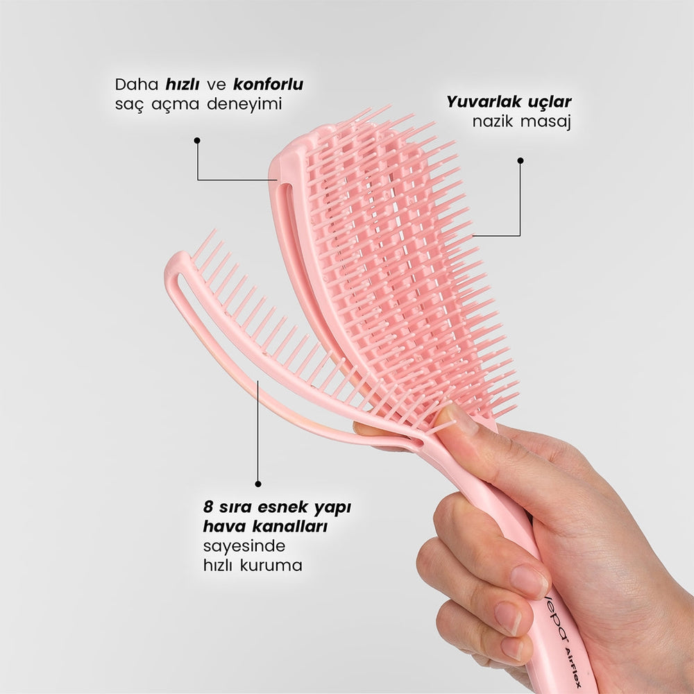 Vepa Airflex Hair Brush Flexible Pink Design 1 Count