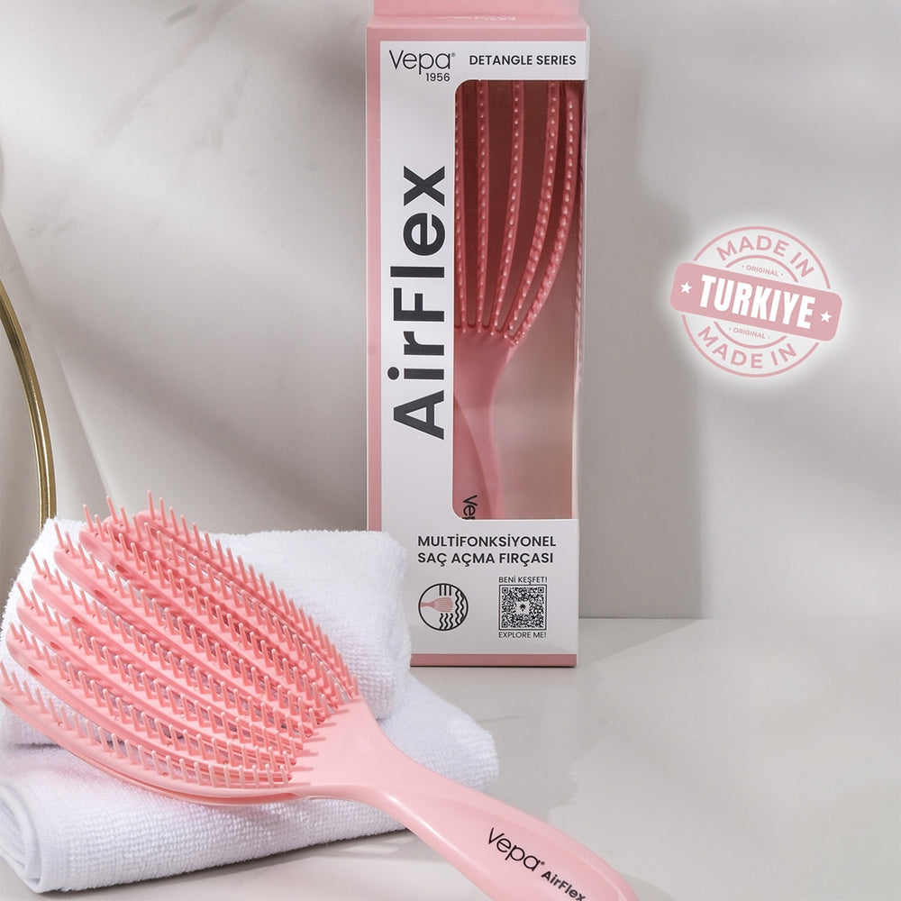 Vepa Airflex Hair Brush Flexible Pink Design 1 Count