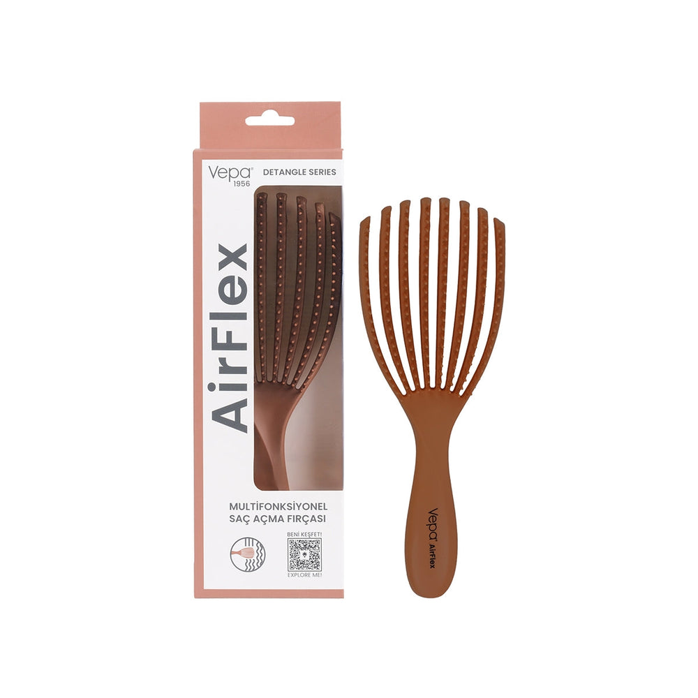 Vepa Airflex Hair Brush for Gentle Detangling Brown