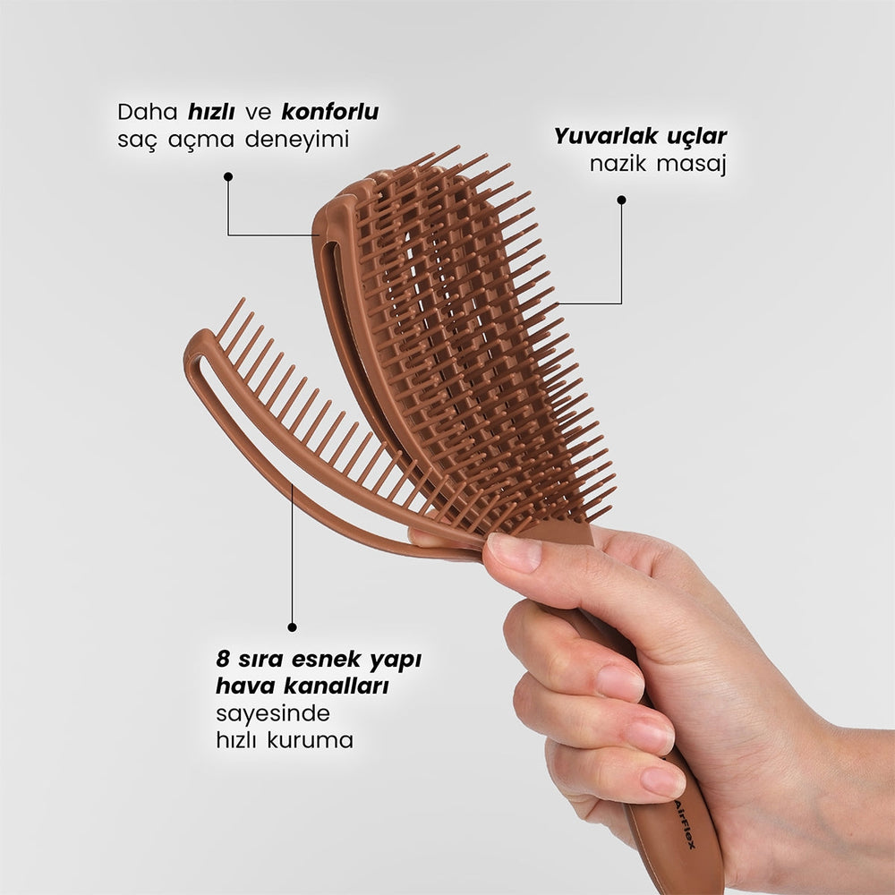 Vepa Airflex Hair Brush for Gentle Detangling Brown