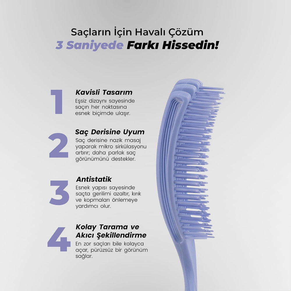 Vepa Airflex Hair Brush Lilac for Smooth Detangling 1 Piece