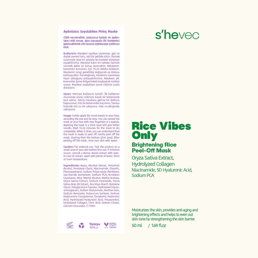 She Vec Rice Vibes Only Brightening & Hydrating Face Mask 50 ml